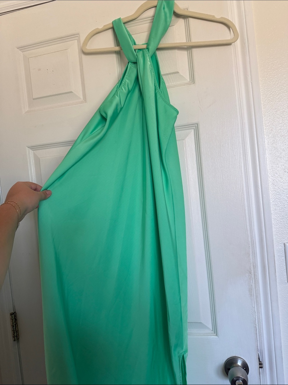 Target One-Shoulder Maxi Dress in Mint Green